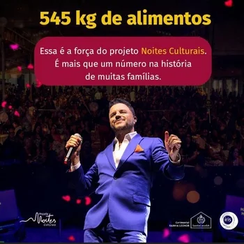 Show de Maurício Manieri arrecada 545 quilos de alimentos para crianças do Bairro da Paz 