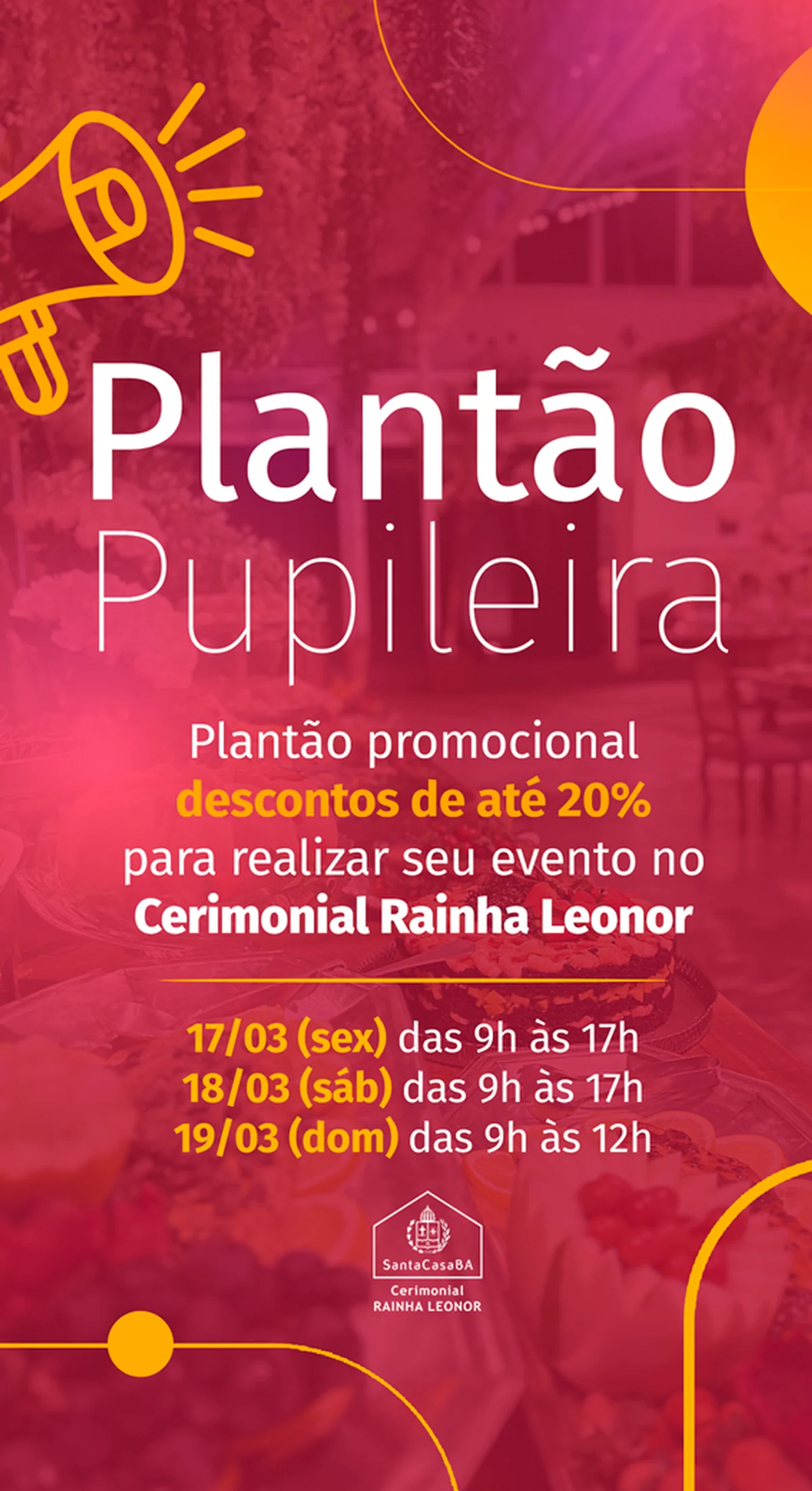 Cerimonial Rainha Leonor realiza “Plantão Pupileira” e oferece descontos de até 20% no aluguel do espaço