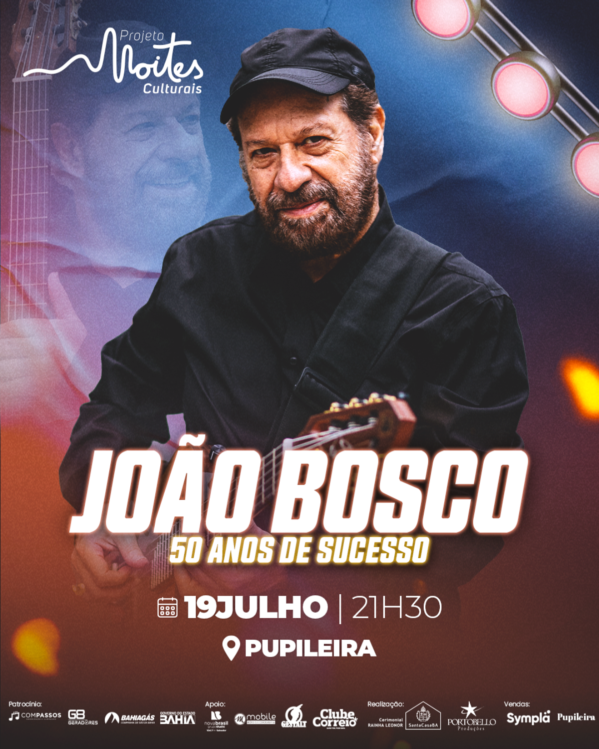 João Bosco apresenta show em comemoração aos 50 anos de carreira, na Pupileira